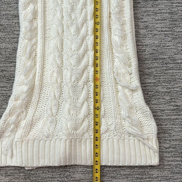 New Farm Rio Fringed Cable-knit Midi Dress - Off-white Medium - Picture 10 of 16